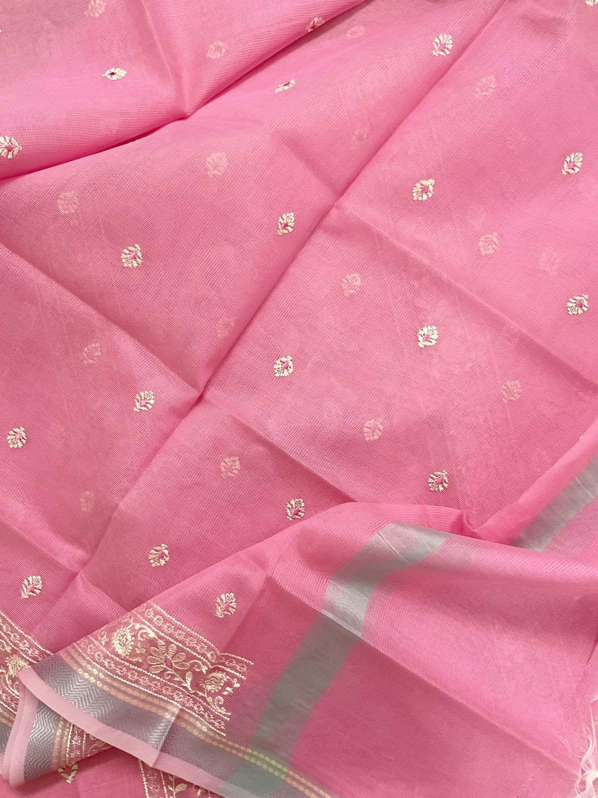 Soft Supernet Embroidered Suit - Pink