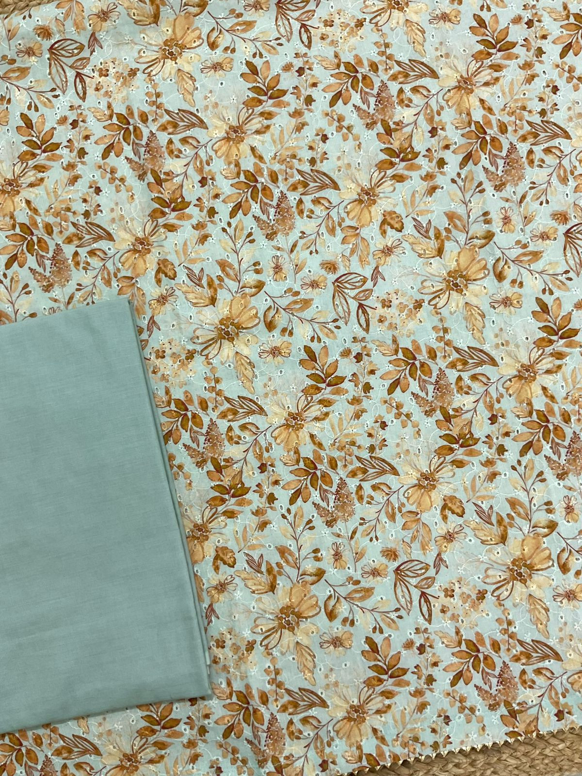 Pure Hakoba Cotton Printed Suit - Blue