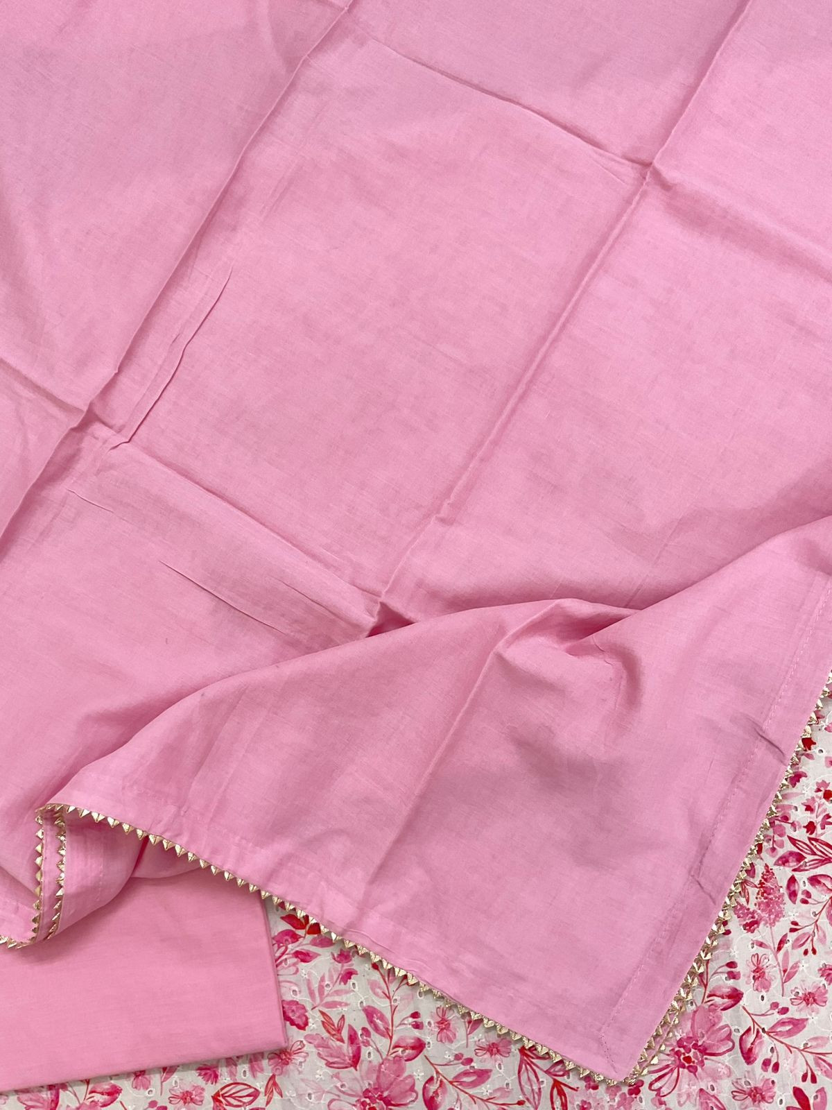 Pure Hakoba Cotton Printed Suit - Pink