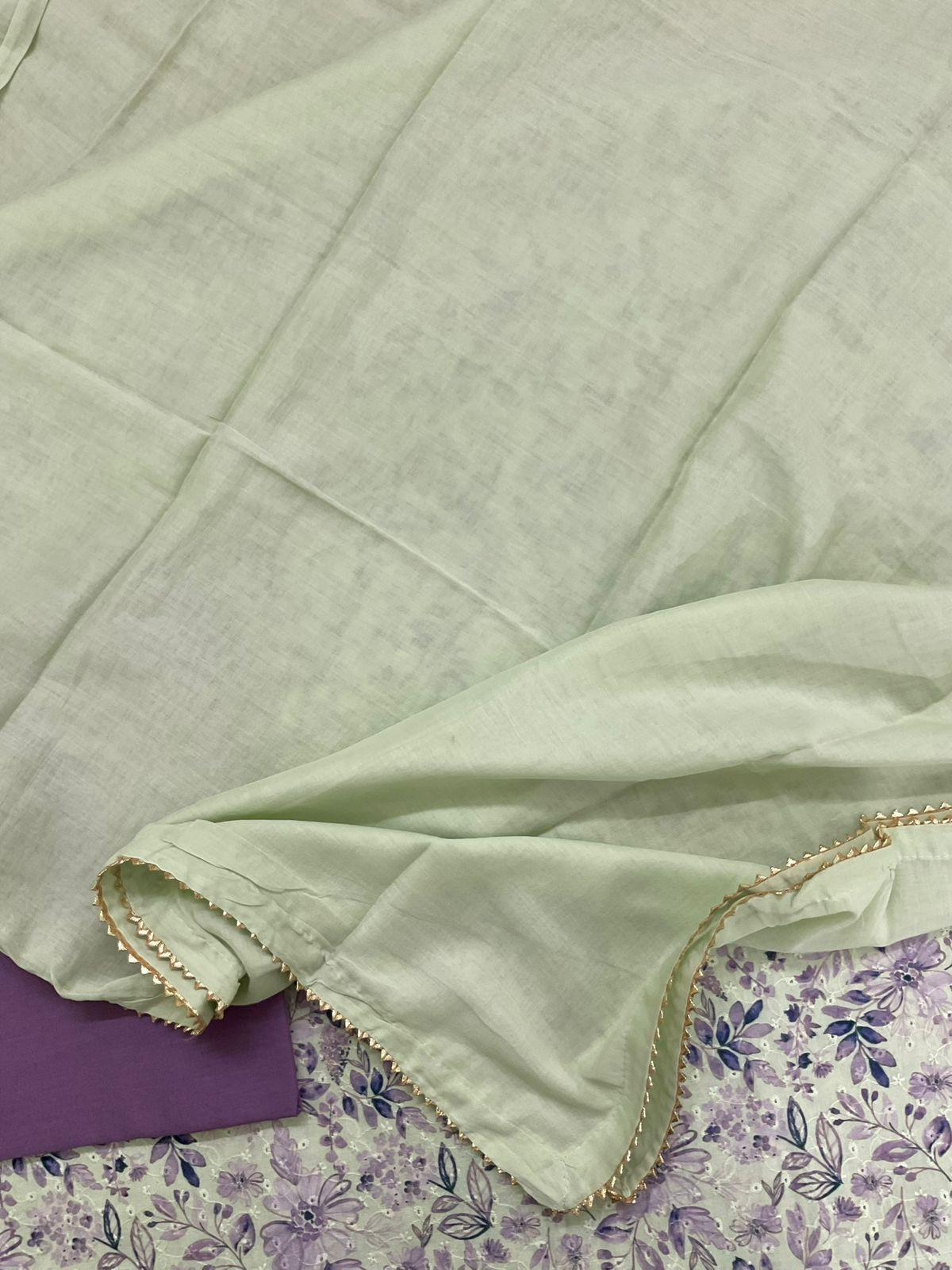 Pure Hakoba Cotton Printed Suit - Green