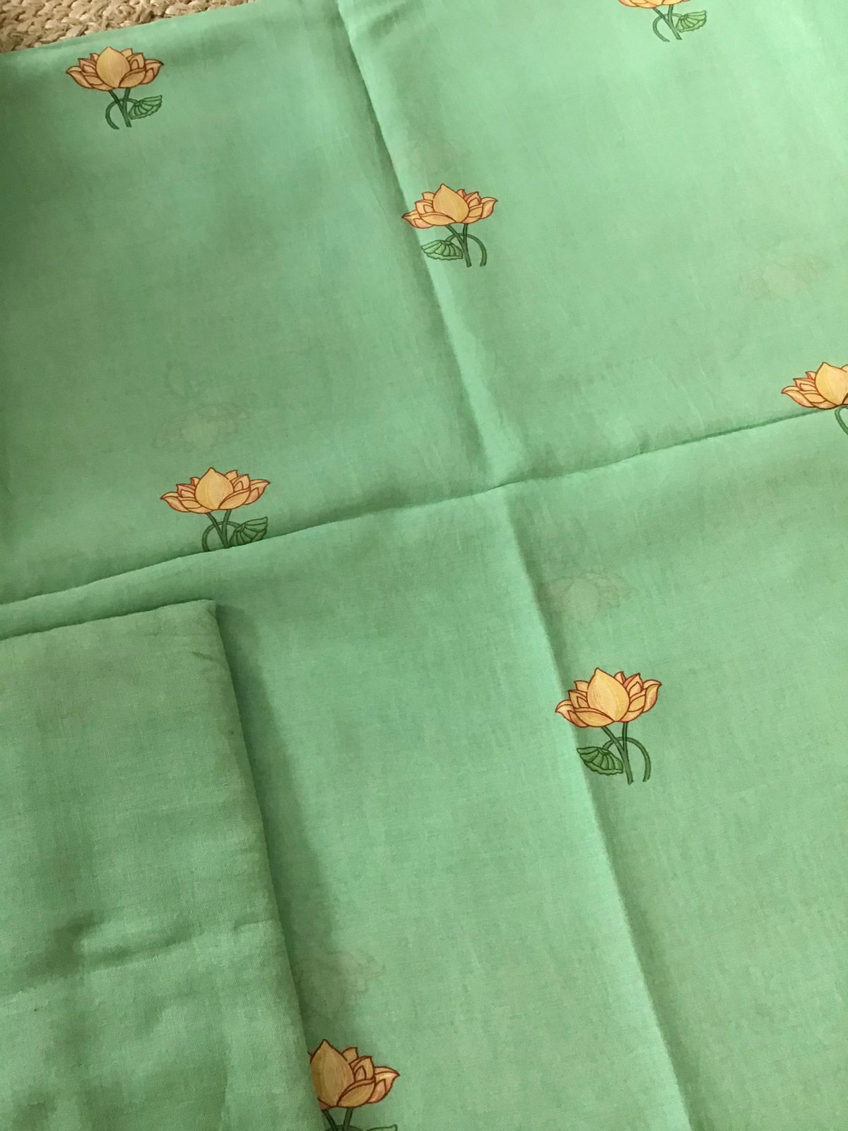 Pure Maheshwari Printed Suit - Green