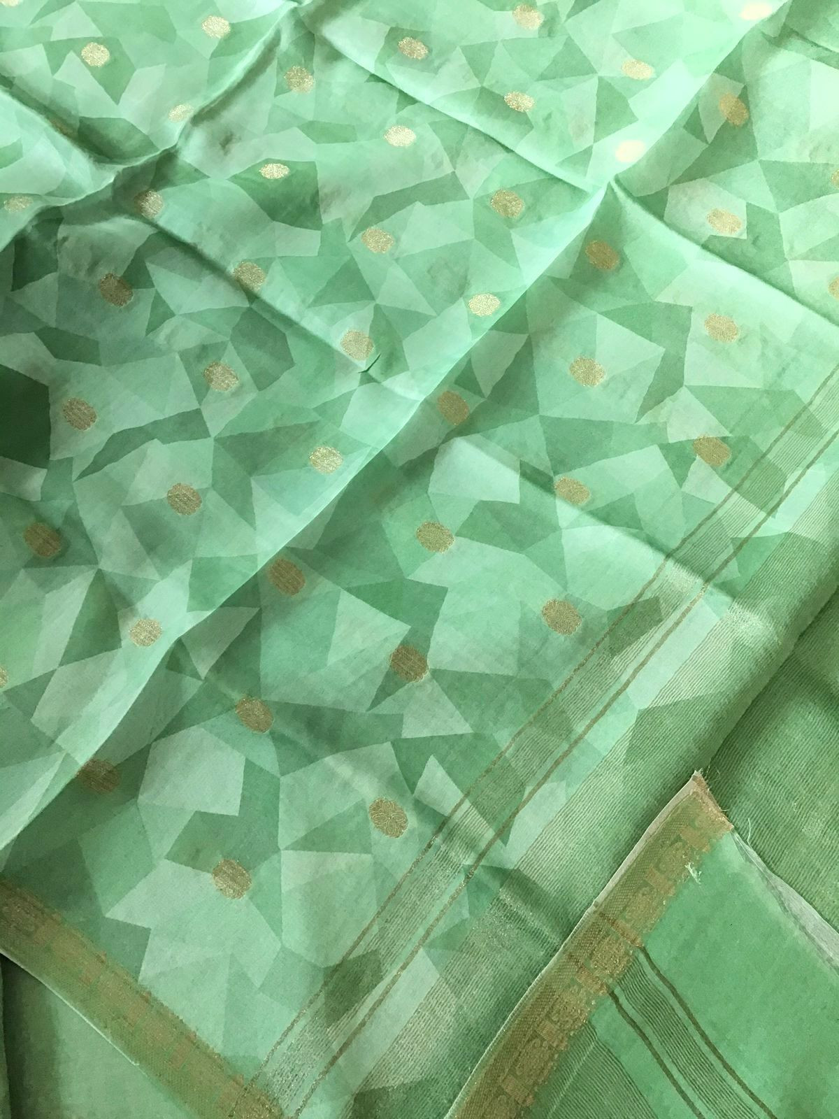 Pure Maheshwari Printed Suit - Green