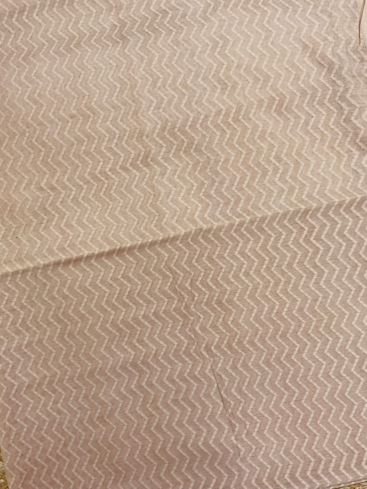 Soft Chanderi Banarasi Weaved Suit - Beigish Peach