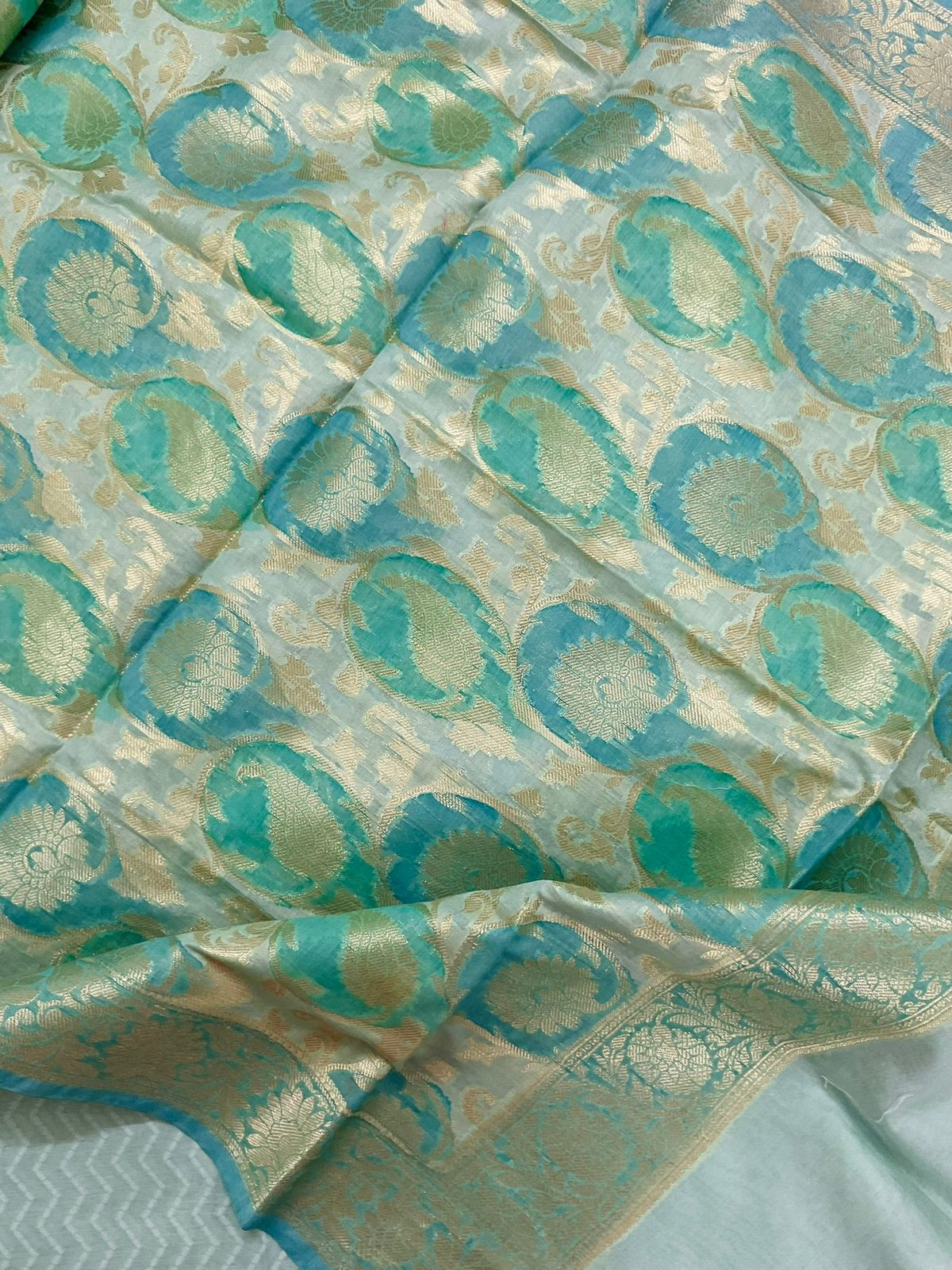 Soft Chanderi Banarasi Weaved Suit - Blue