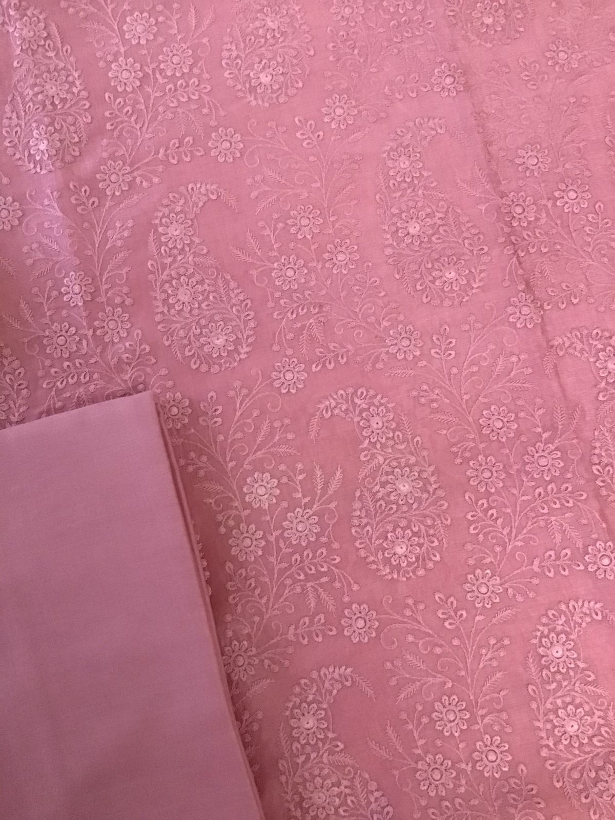 Pure Chanderi Silk Embroidered Suit - Pink