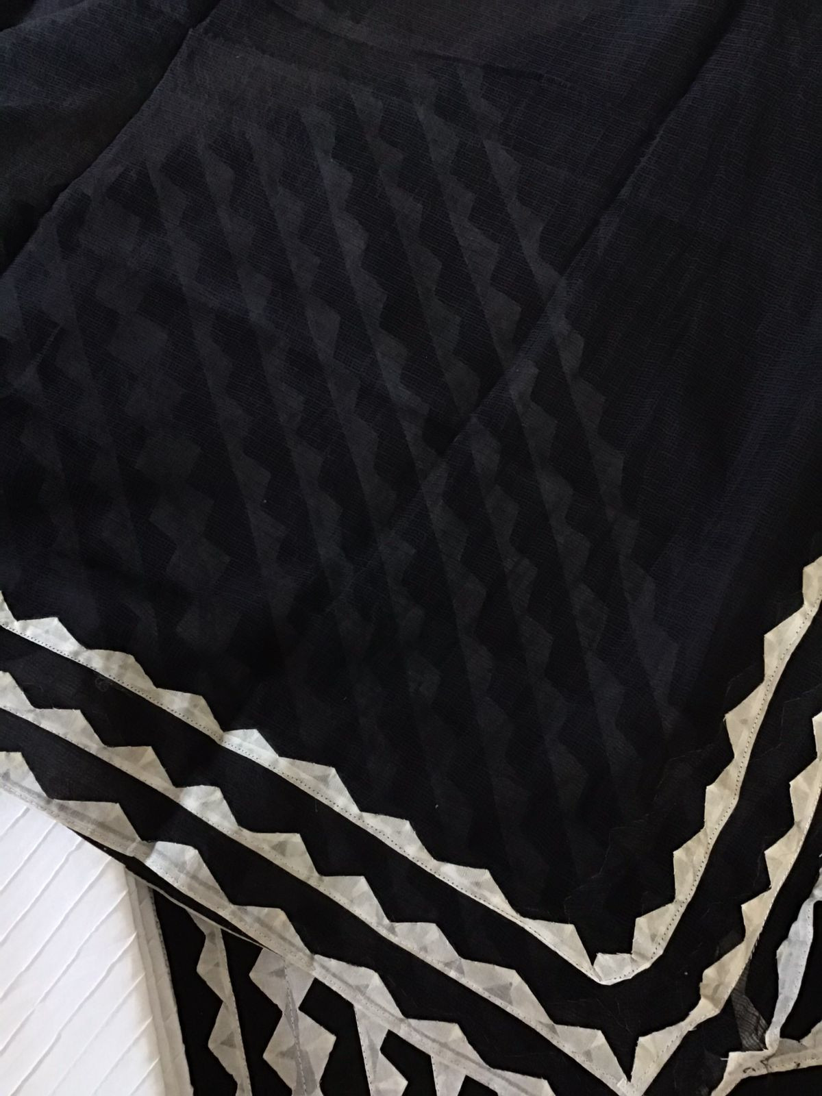 Pure Cotton Applique Work Suit - Black