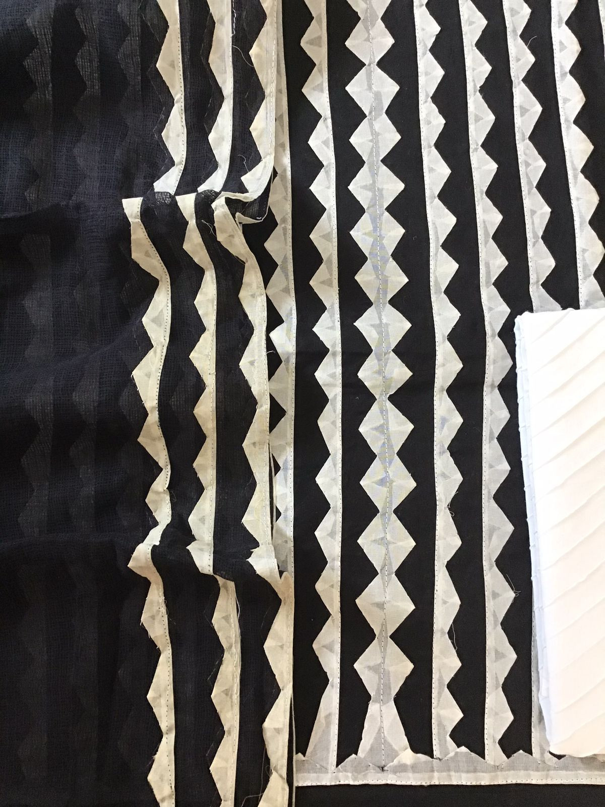 Pure Cotton Applique Work Suit - Black