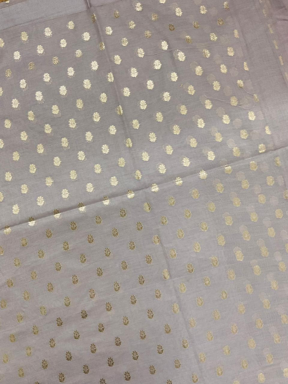 Soft Chanderi Banarasi Weaved Suit - Lilac