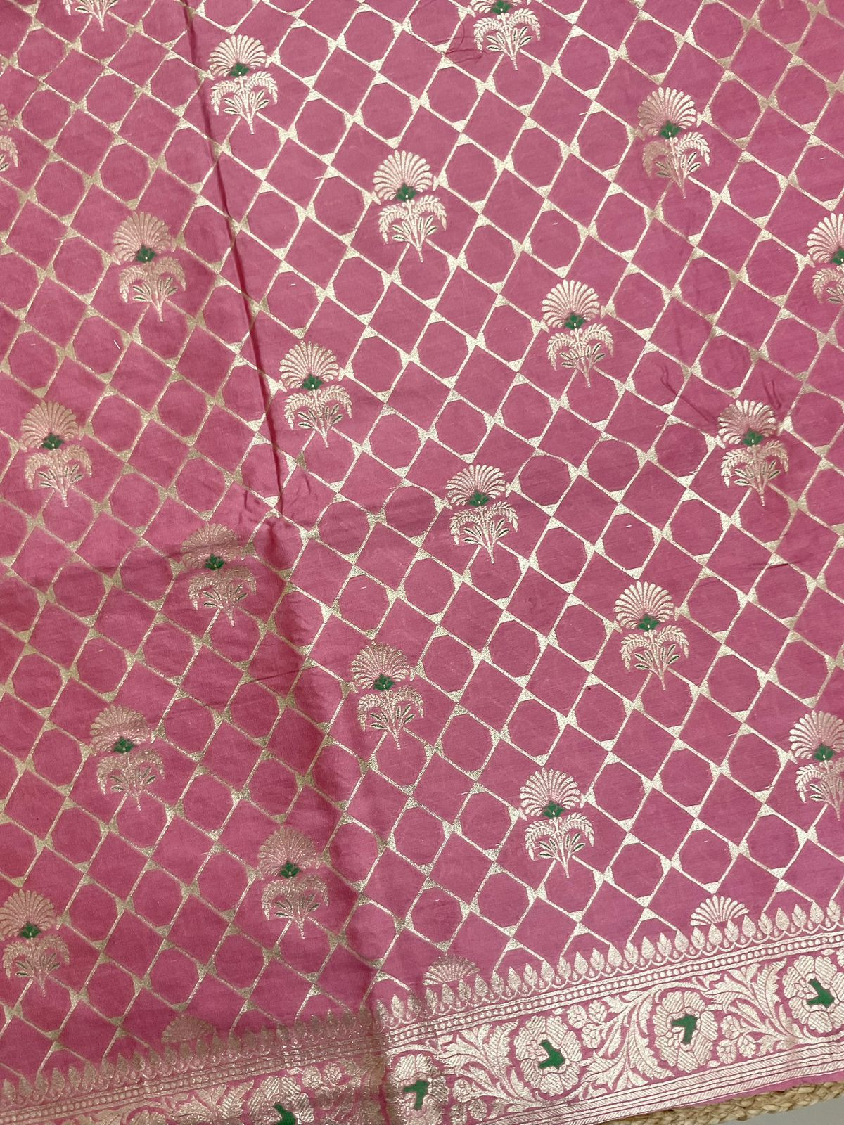 Pure Chanderi Silk Banarasi Weaved Suit - Pink
