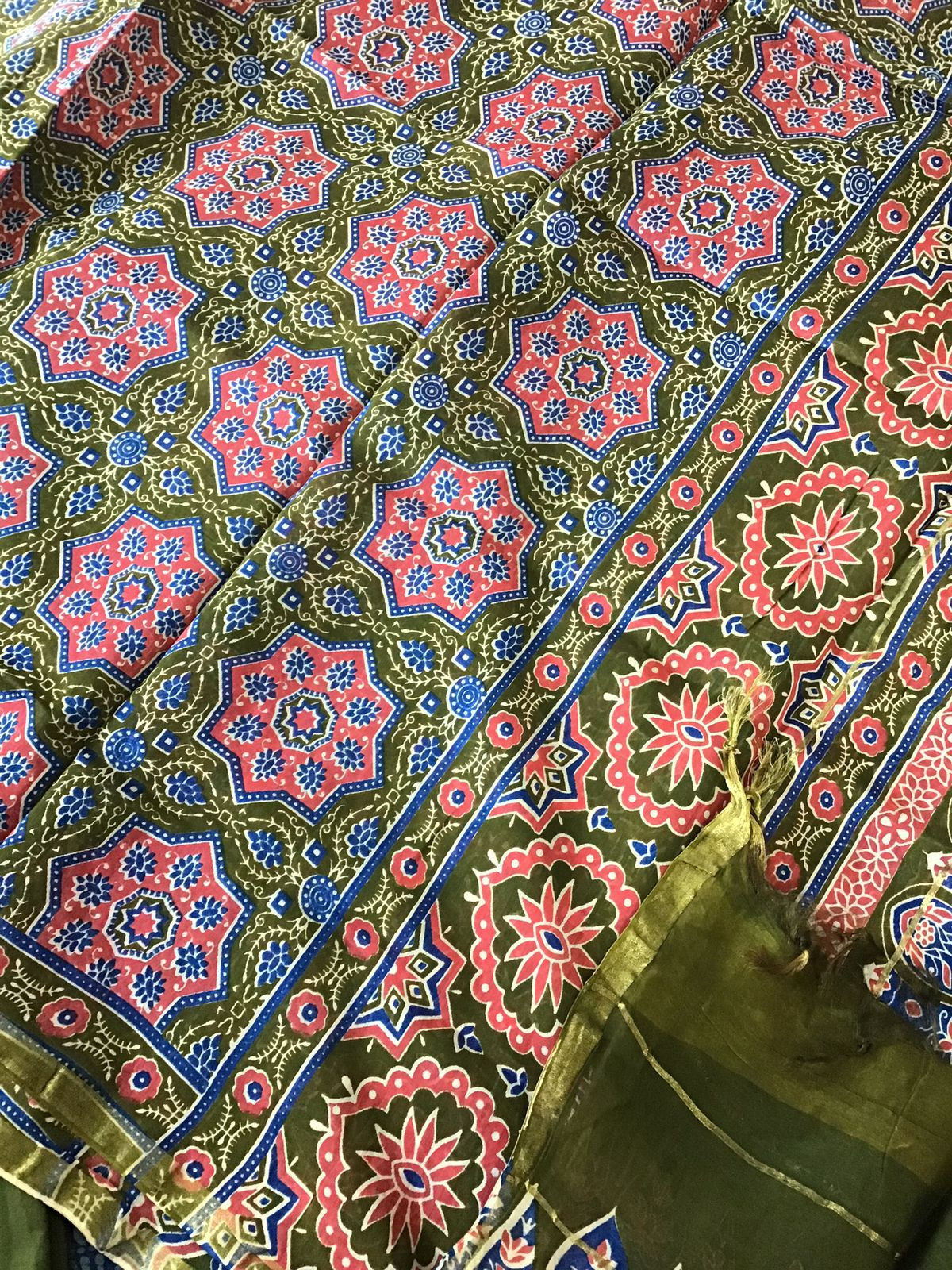 Soft Chanderi Printed Embroidered Suit - Blue