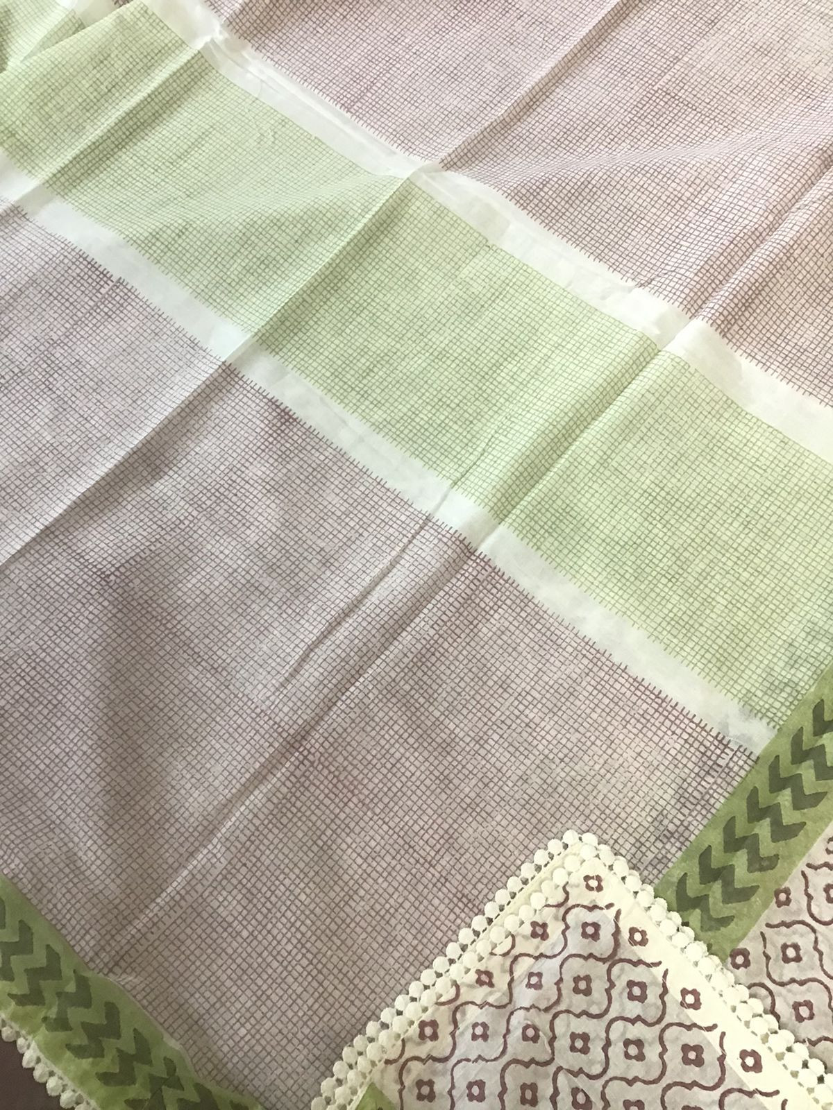 Pure Cotton Printed Suit - Off White