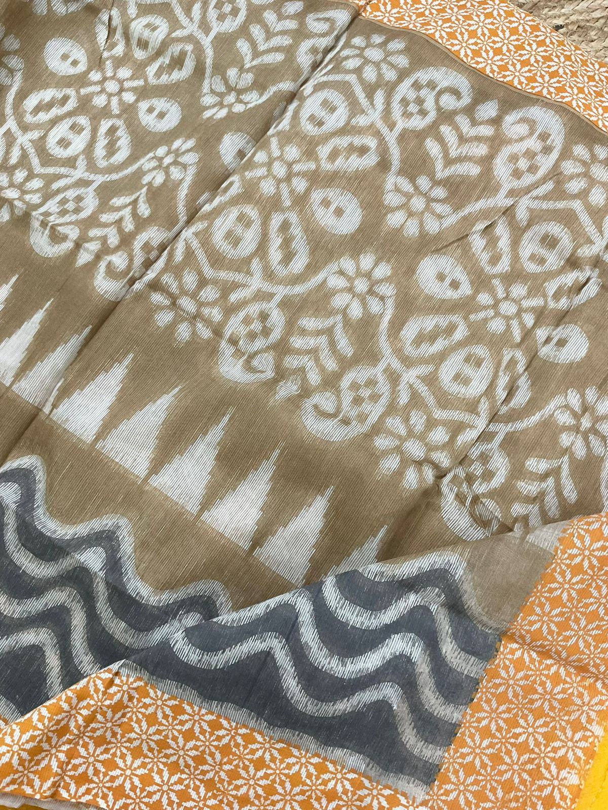 Pure Cotton Silk Printed Embroidered Suit - Yellow