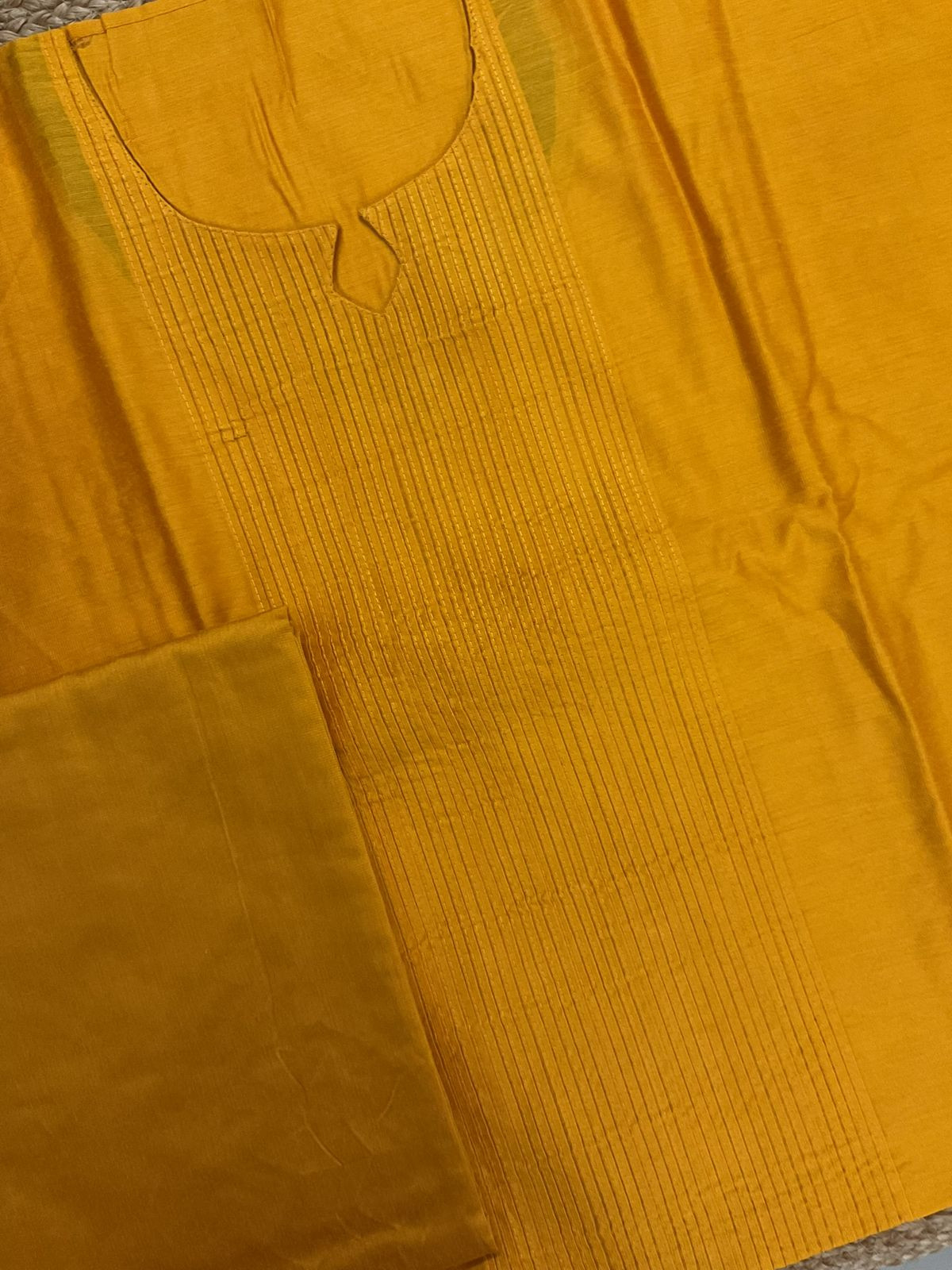 Pure Cotton Silk Printed Embroidered Suit - Yellow