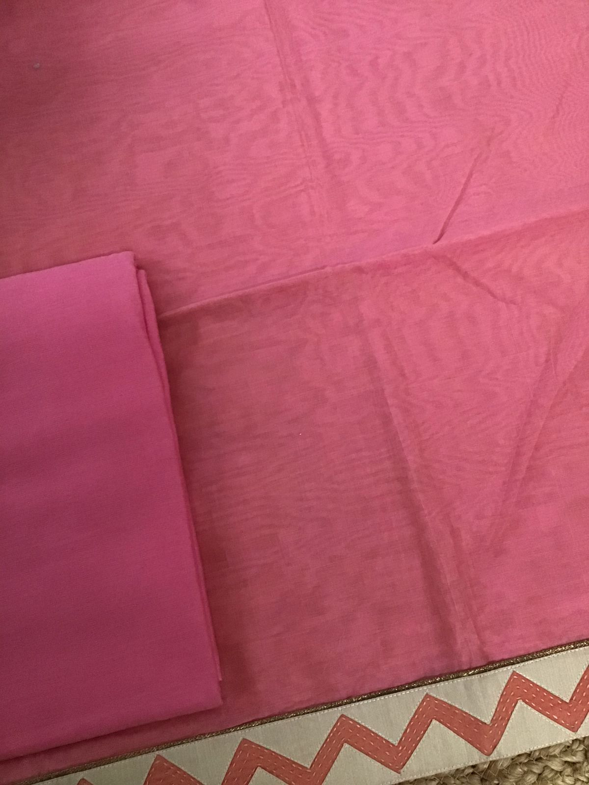 Soft Chanderi Printed Embroidered Suit - Pink