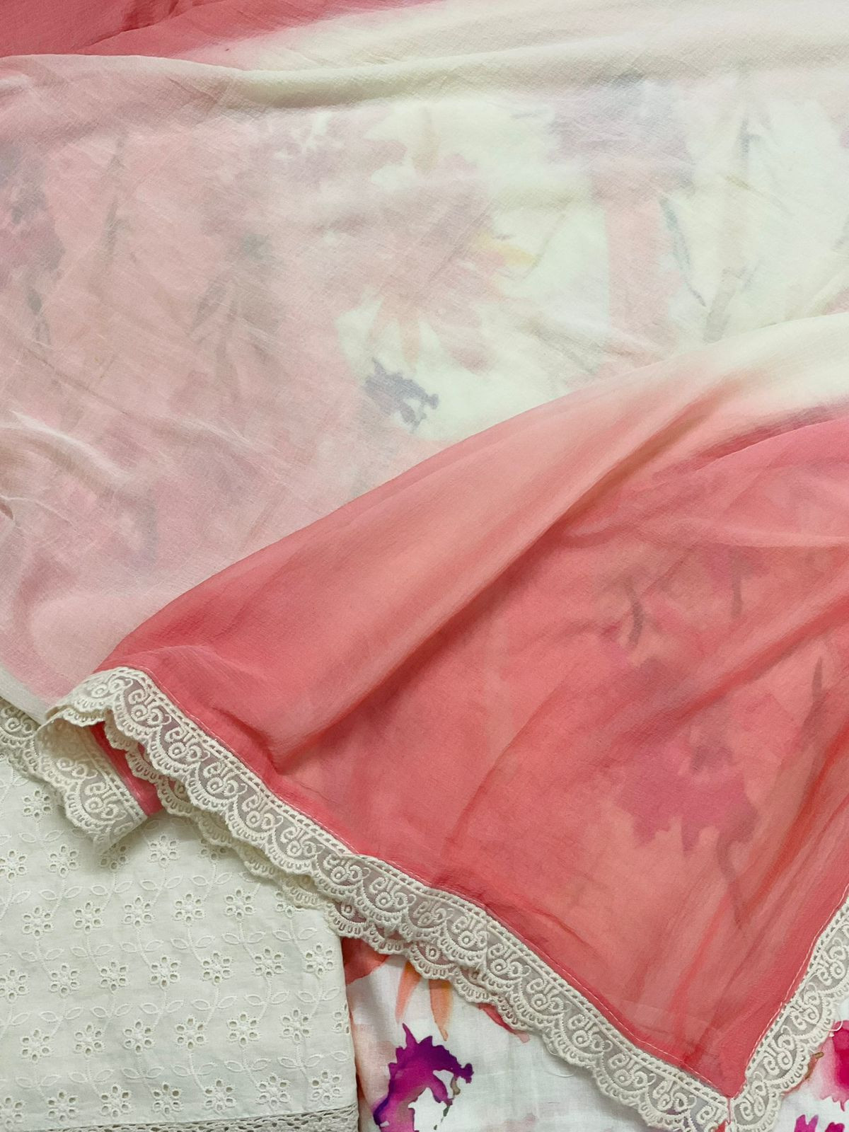 Pure Jaam Cotton Printed Embroidered Suit - Off White