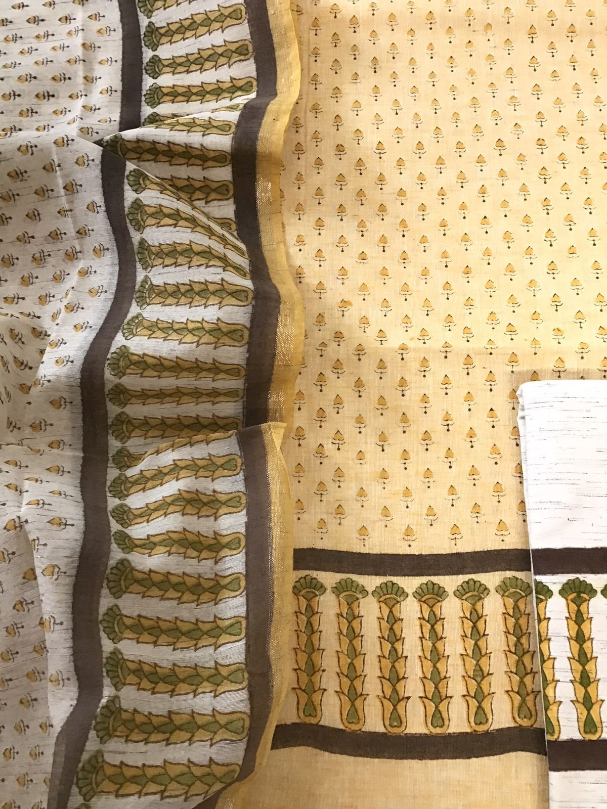 Pure Soft Khadi Cotton Printed Suit - Yellow