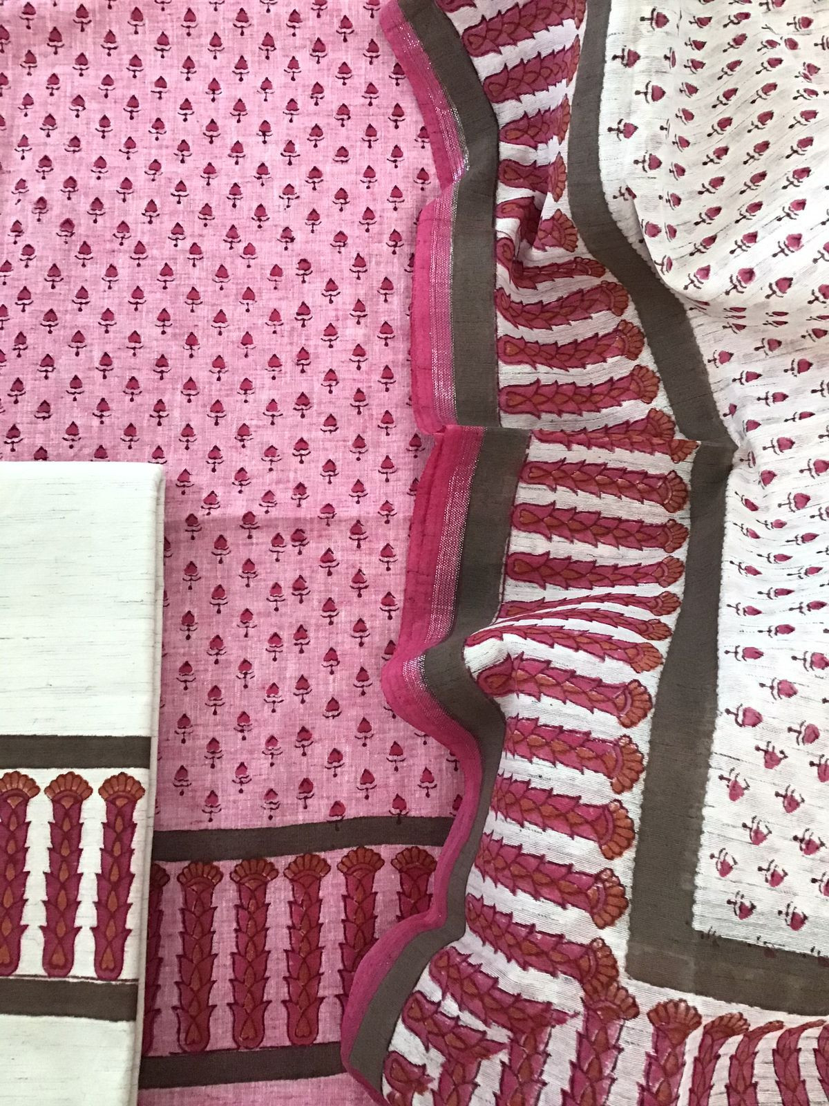 Pure Soft Khadi Cotton Printed Suit - Pink