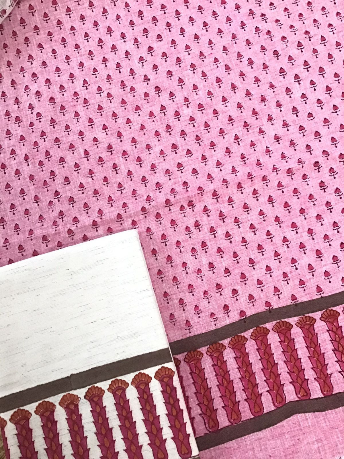 Pure Soft Khadi Cotton Printed Suit - Pink