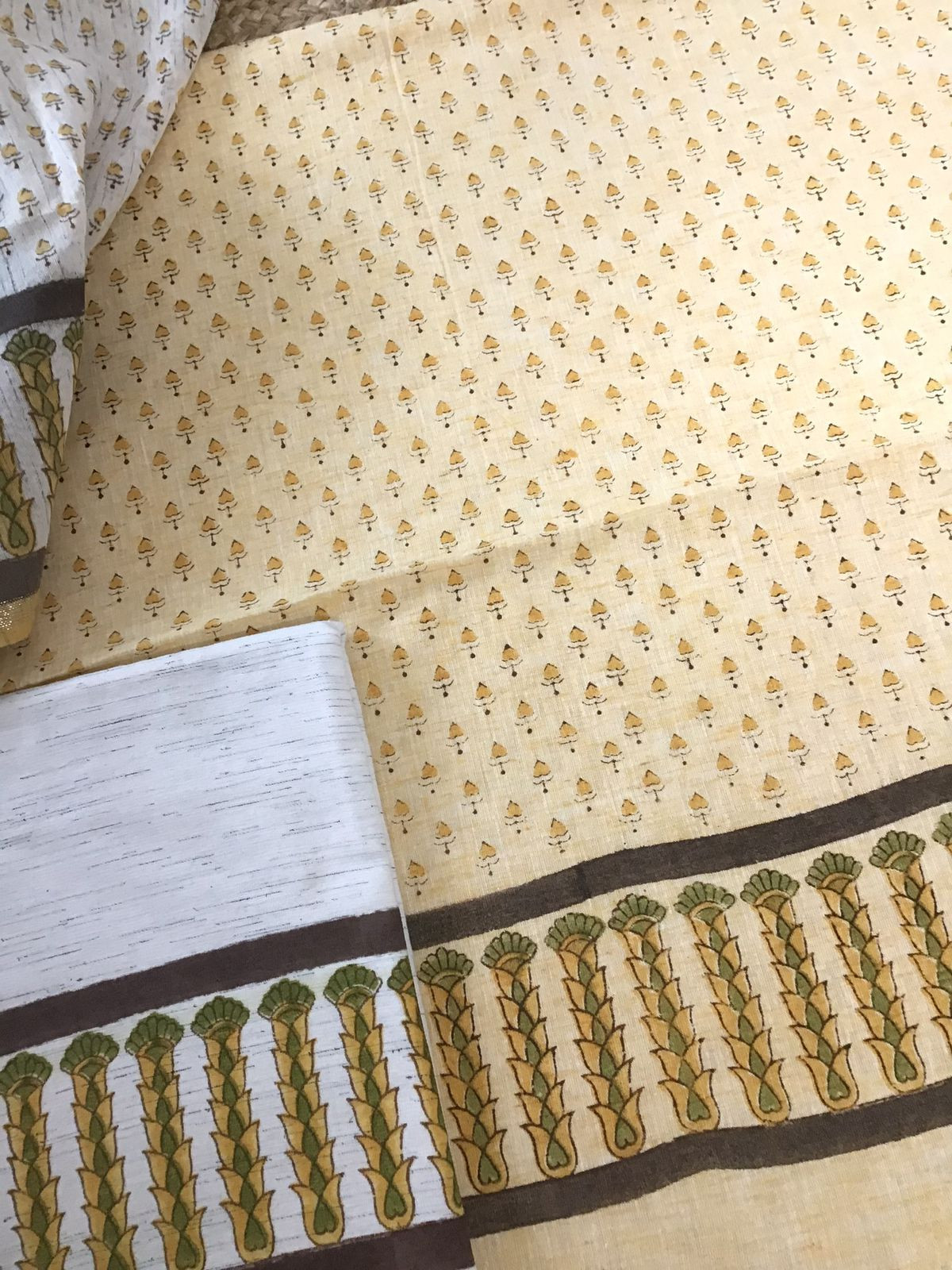 Pure Soft Khadi Cotton Printed Suit - Yellow