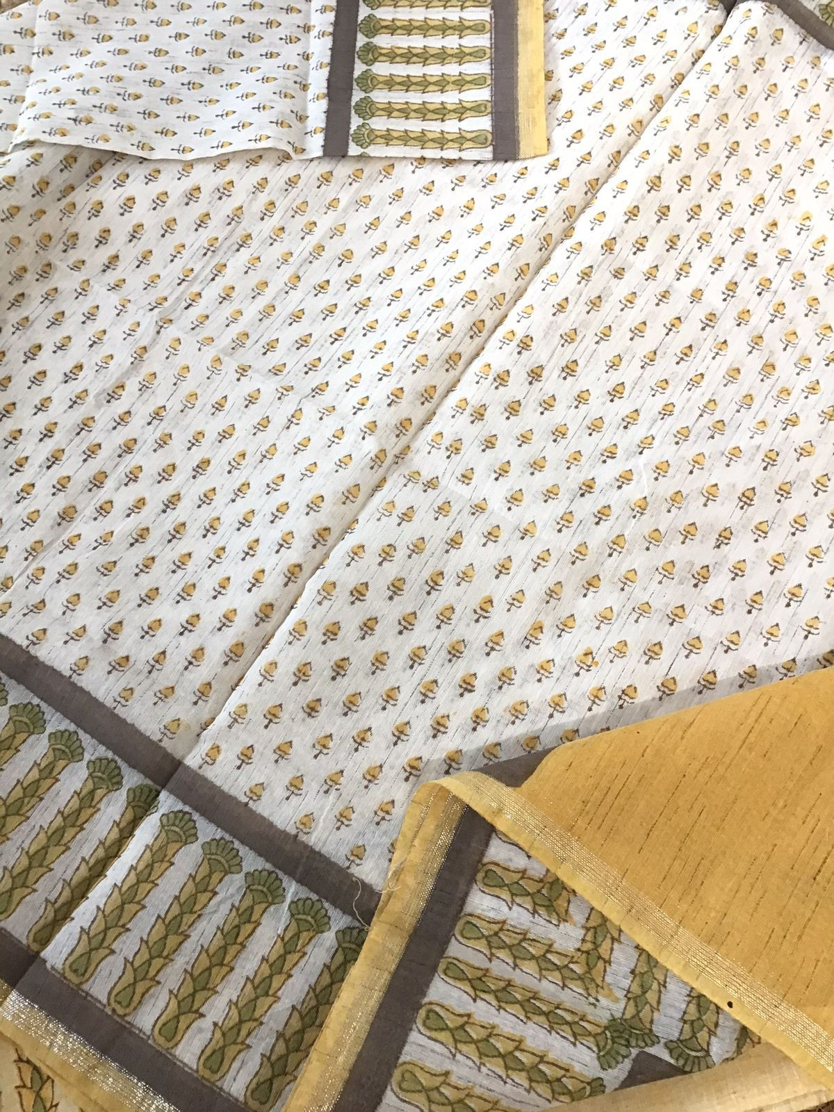 Pure Soft Khadi Cotton Printed Suit - Yellow