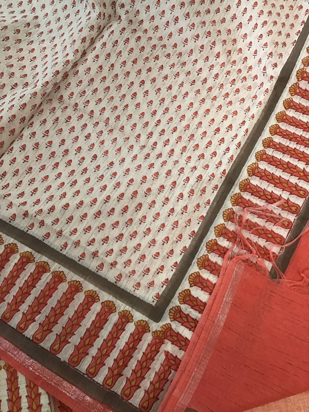 Pure Soft Khadi Cotton Printed Suit - Peach