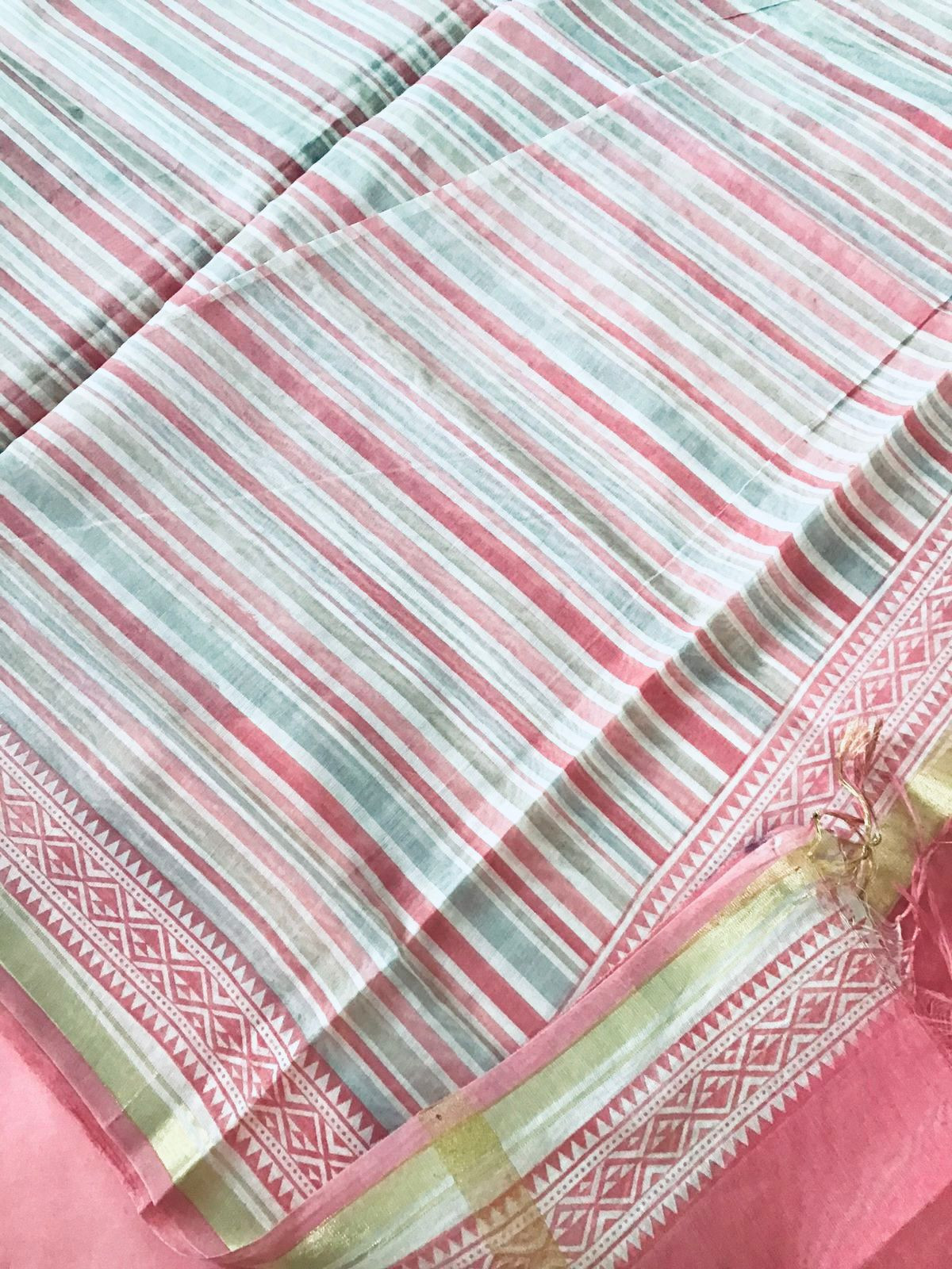 Pure Jaam Cotton Printed Embroidered Suit - Pink