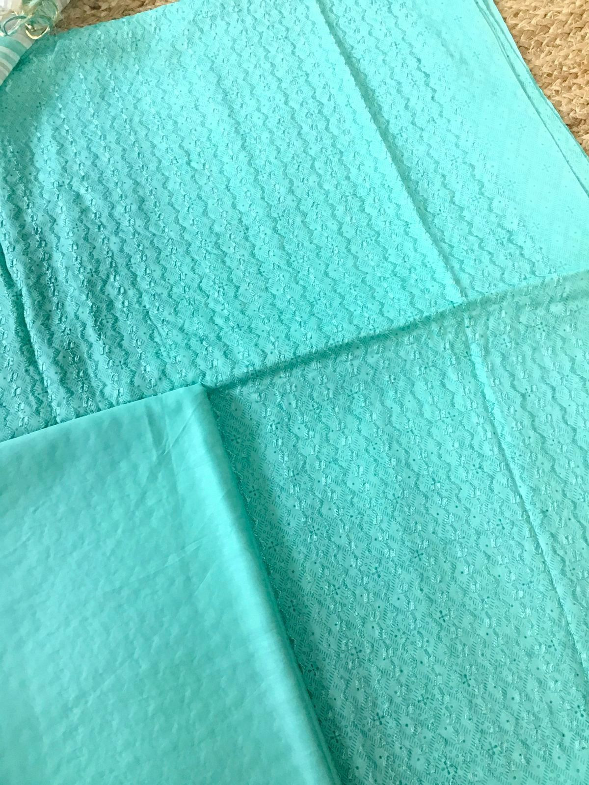 Pure Jaam Cotton Printed Embroidered Suit - Blue