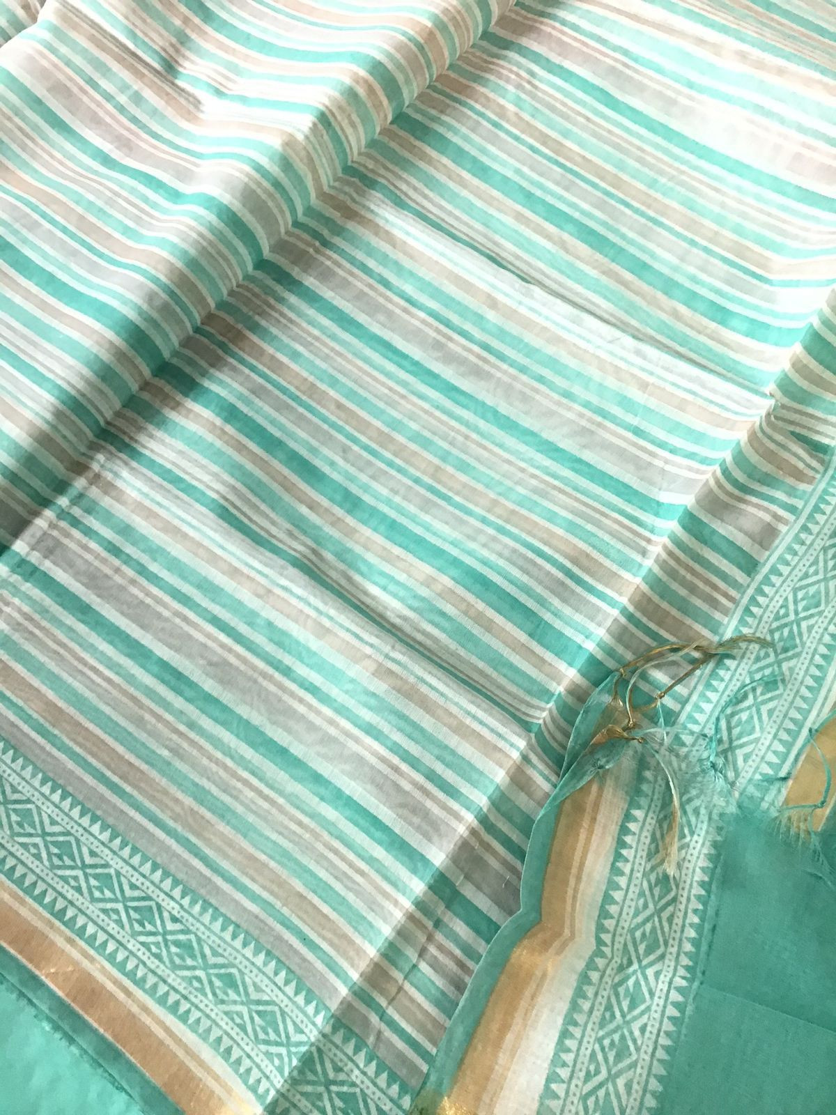 Pure Jaam Cotton Printed Embroidered Suit - Blue