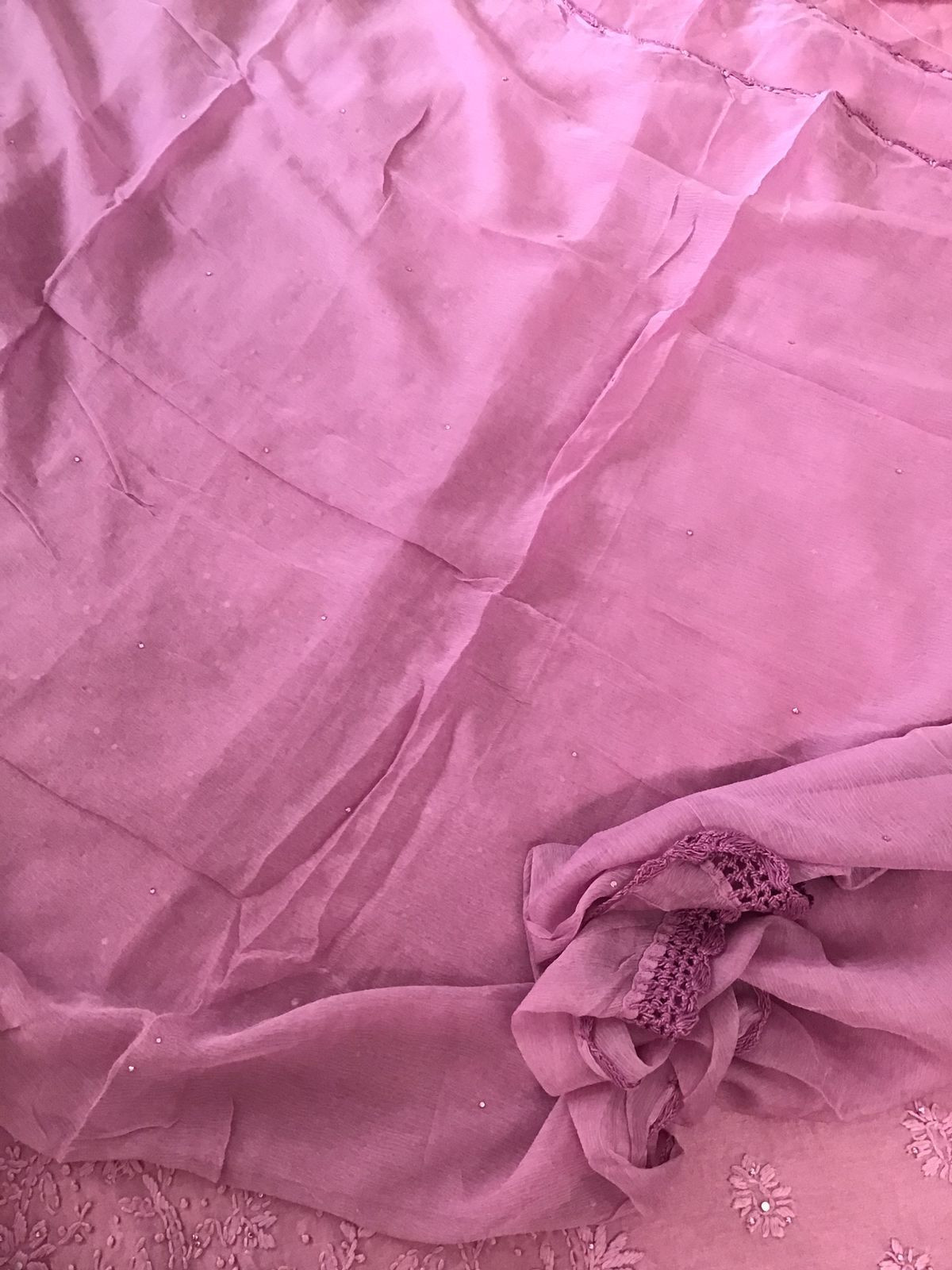 Pure Chanderi Embroidered Suit - Pink