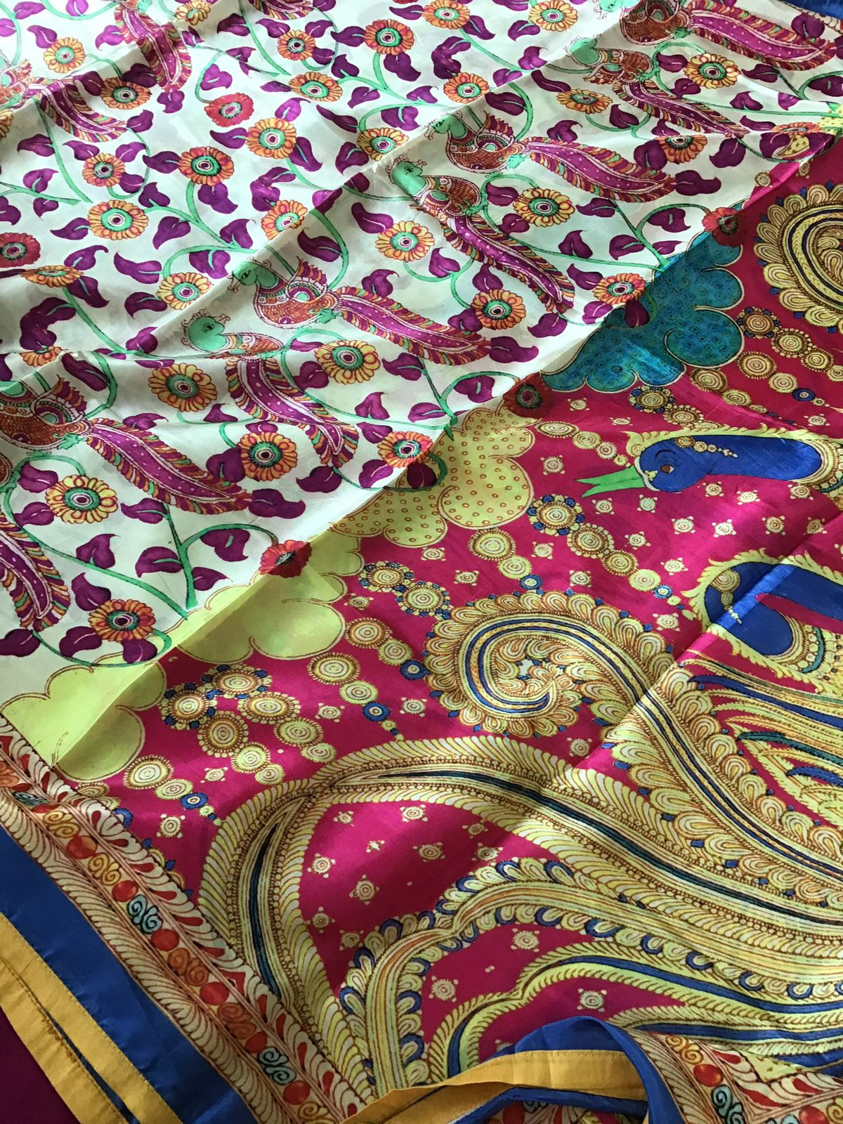 Pure Chanderi Printed Embroidered Suit - Pinkish Wine