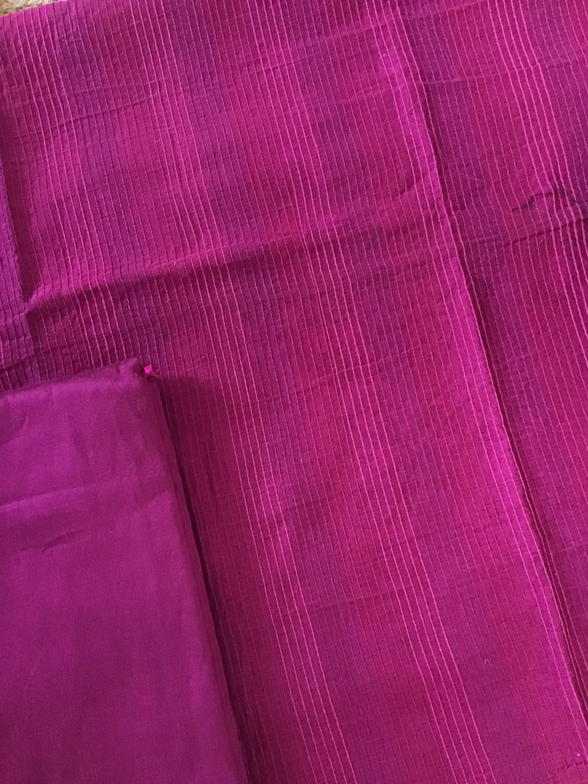 Pure Chanderi Printed Embroidered Suit - Pinkish Wine