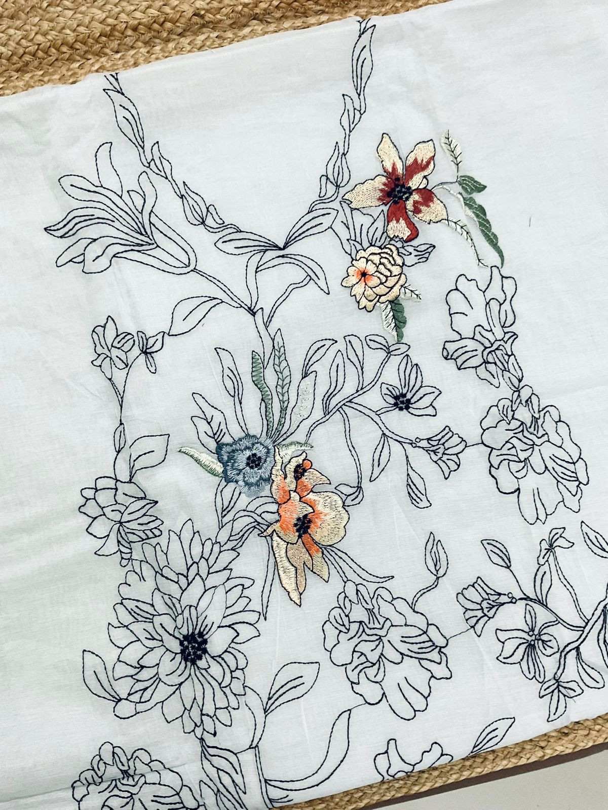 Pure Chanderi Embroidered Suit - Blue