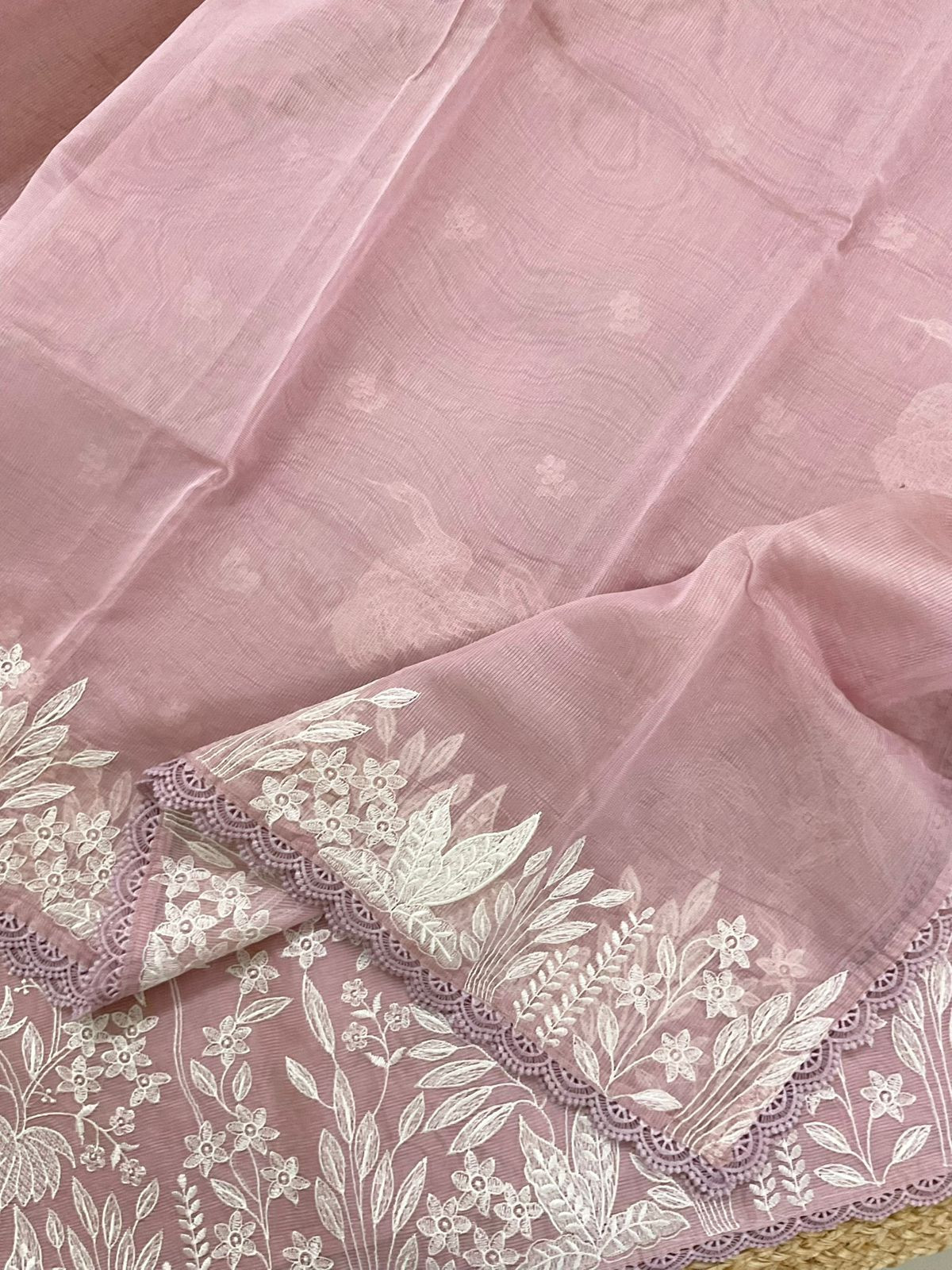 Soft Supernet Embroidered Suit - Onion Pink