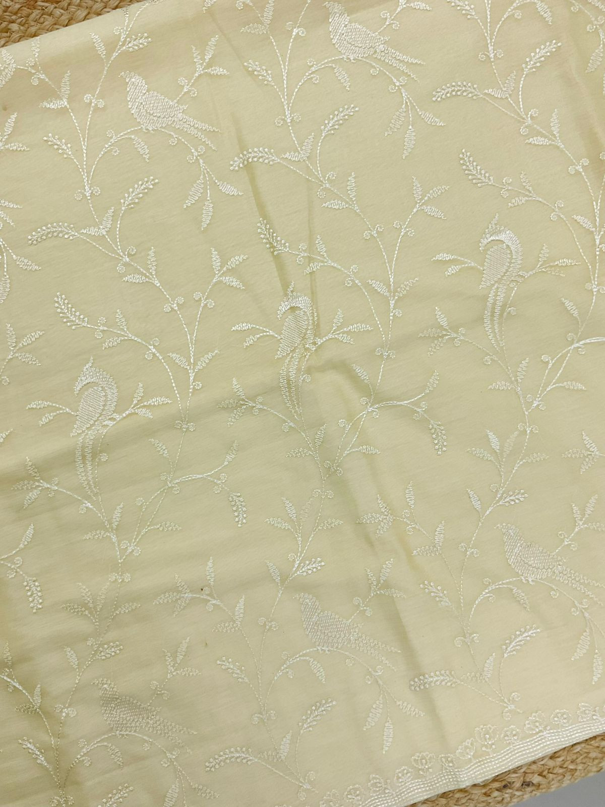 Soft Chanderi Embroidered Suit - Yellow