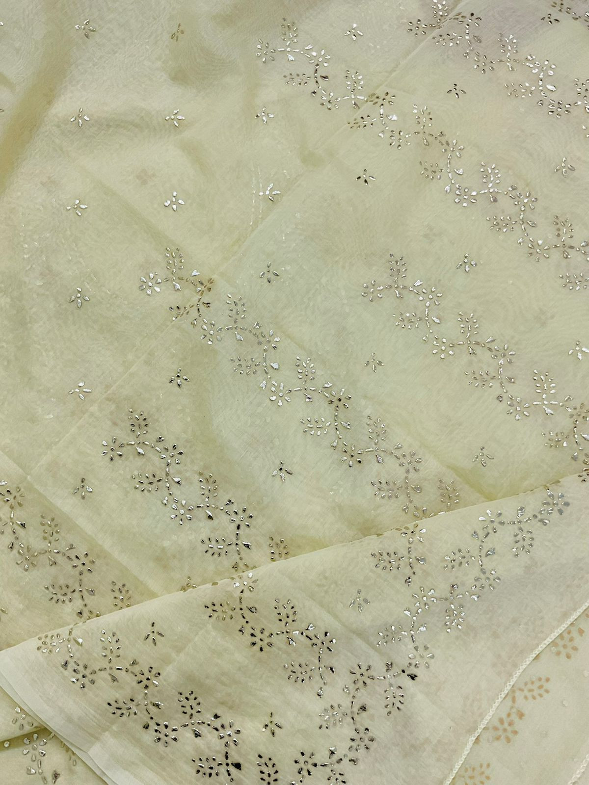 Soft Chanderi Embroidered Suit - Yellow