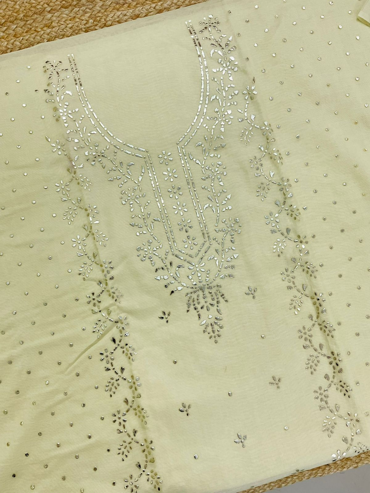 Soft Chanderi Embroidered Suit - Yellow