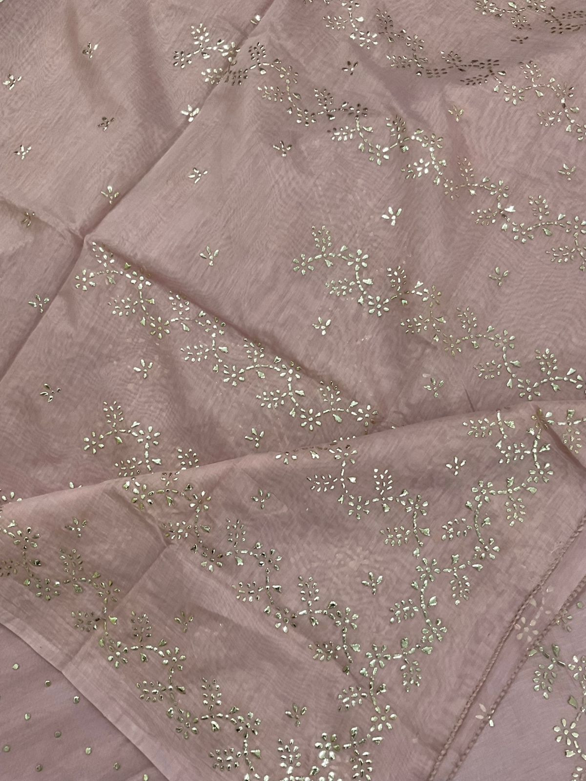 Soft Chanderi Embroidered Suit - Onion Pink