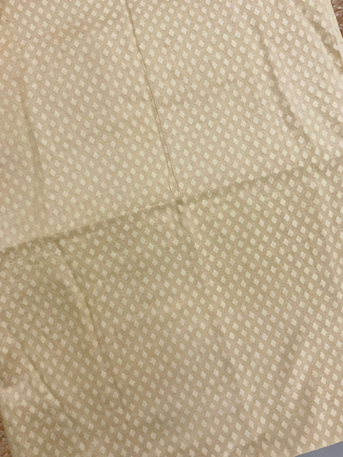 Soft Chanderi Self Weaved Embroidered Suit - Beige