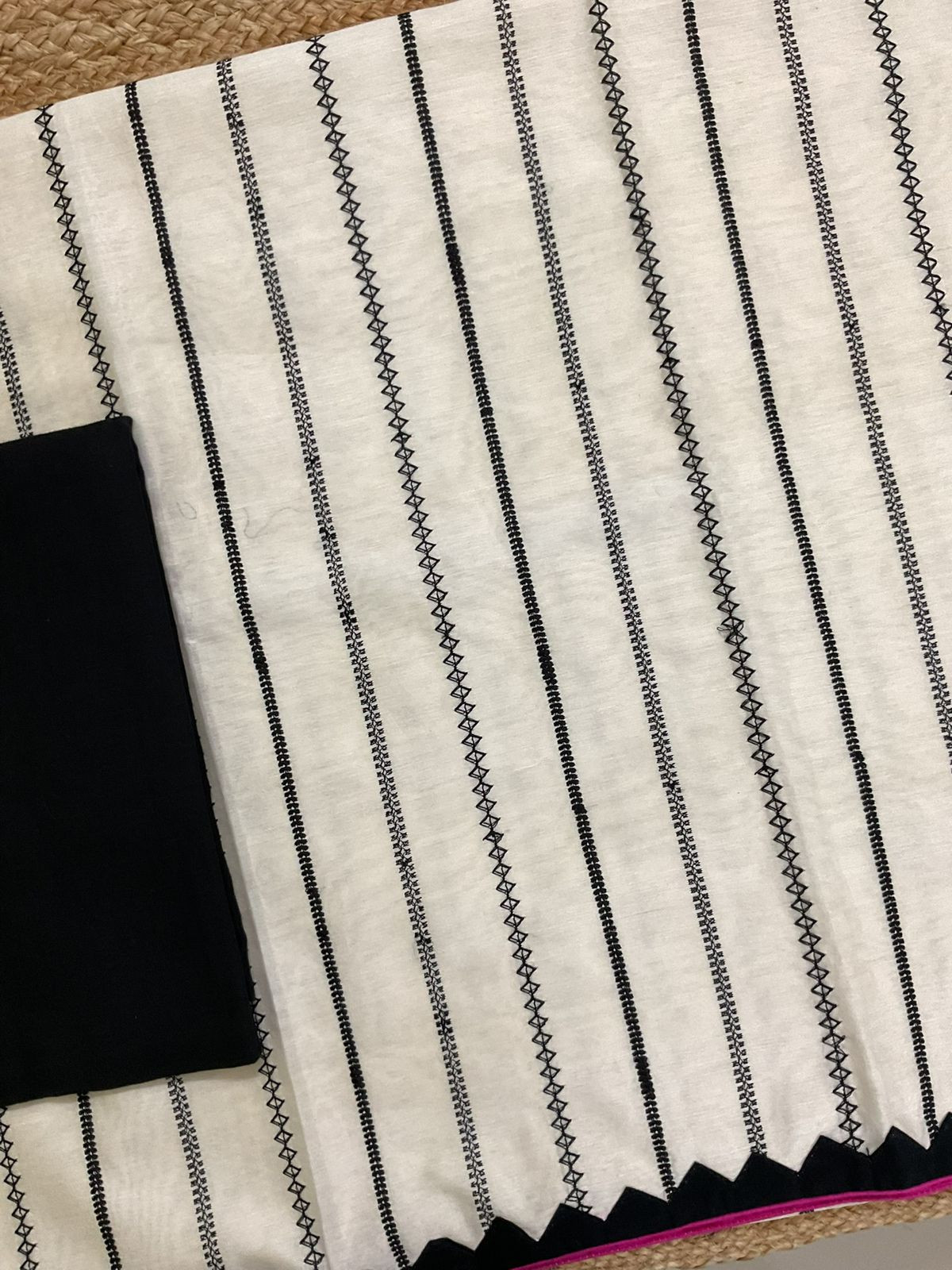 Pure Chanderi Embroidered Suit - Cream