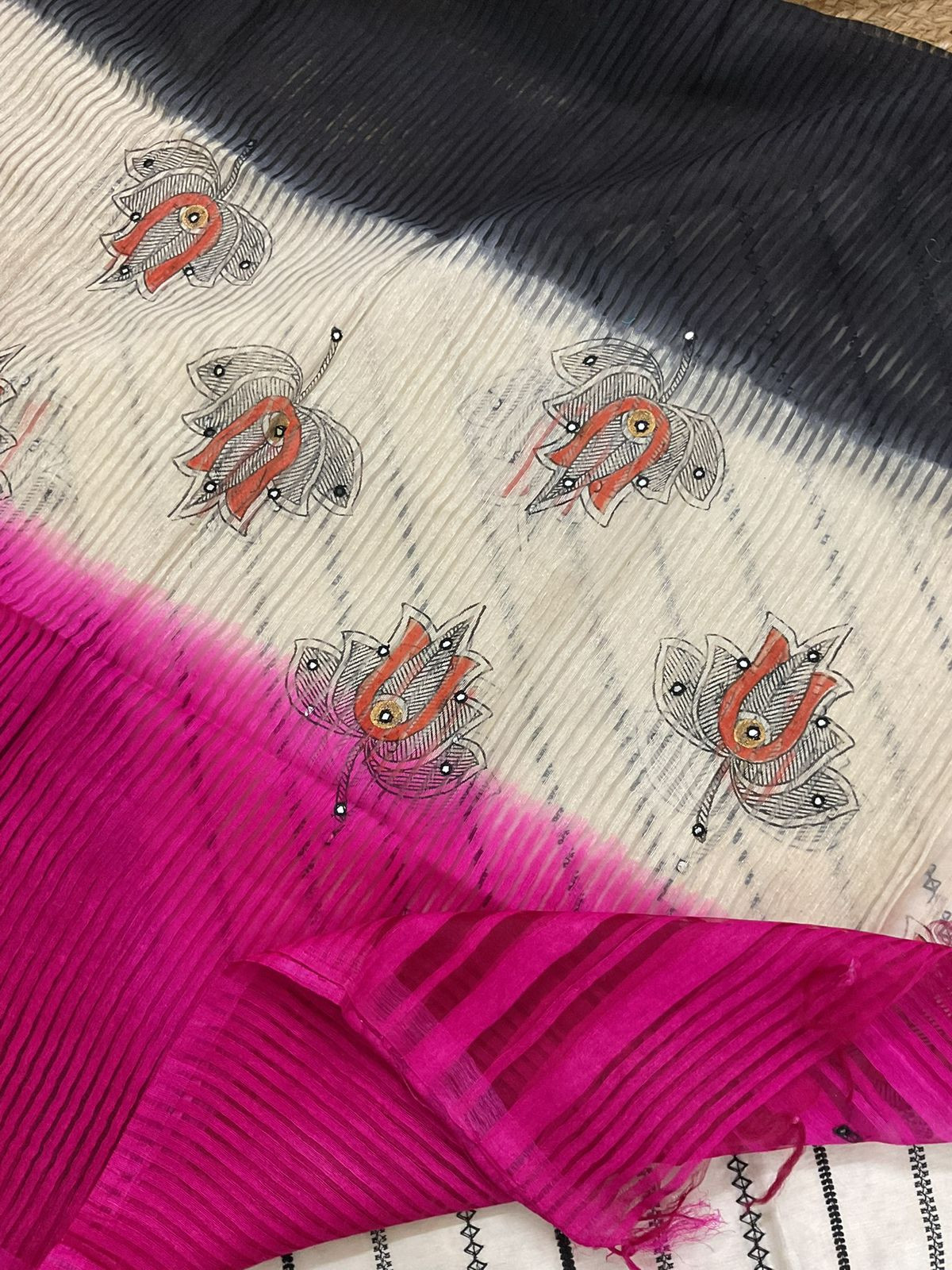 Pure Chanderi Embroidered Suit - Cream