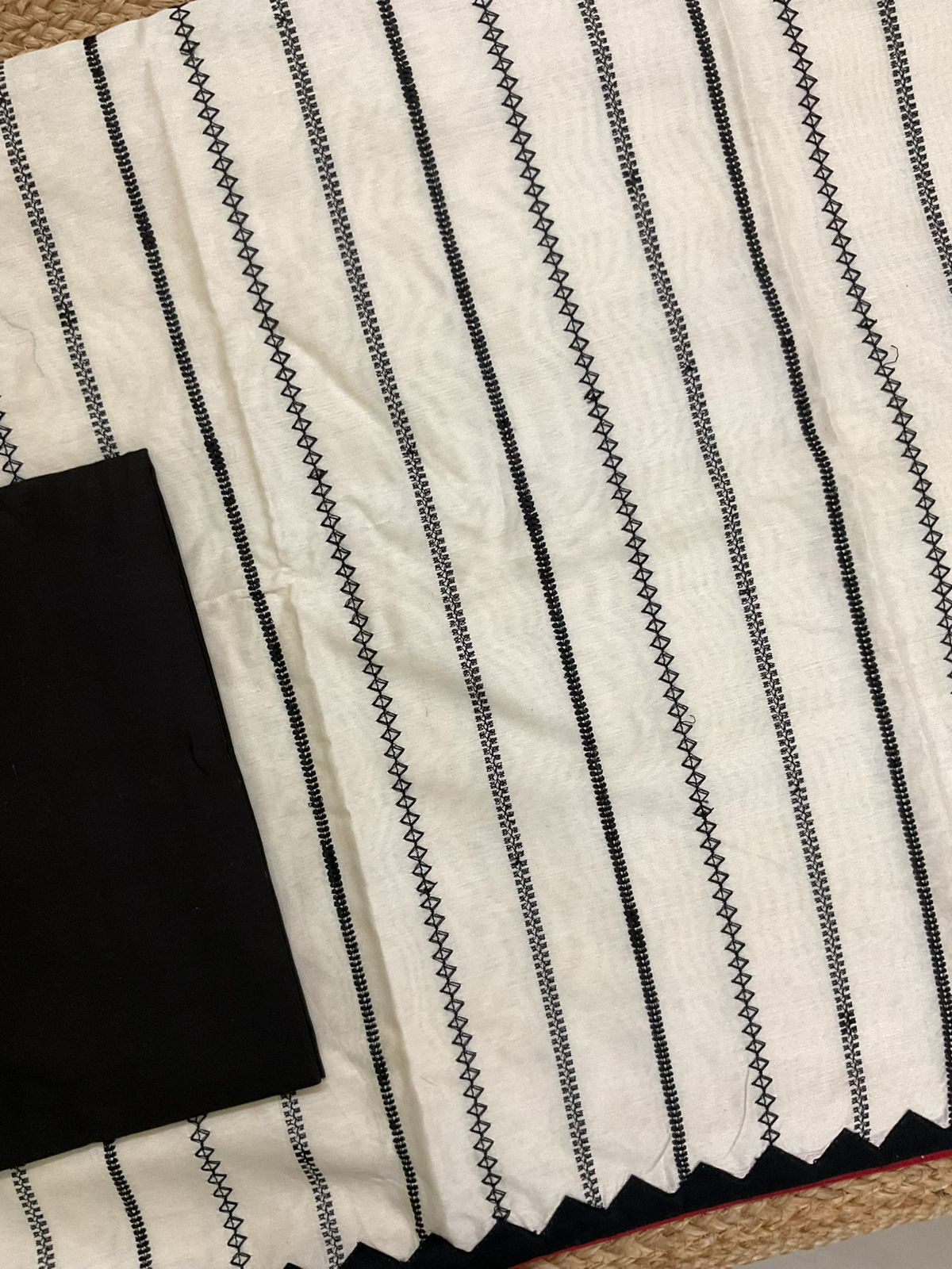 Pure Chanderi Embroidered Suit - Cream