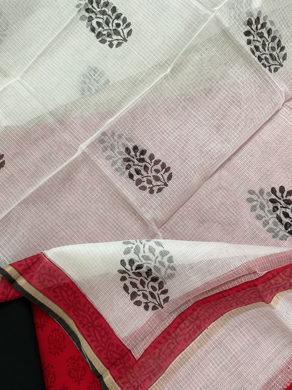 Pure Cotton Printed Suit - Red