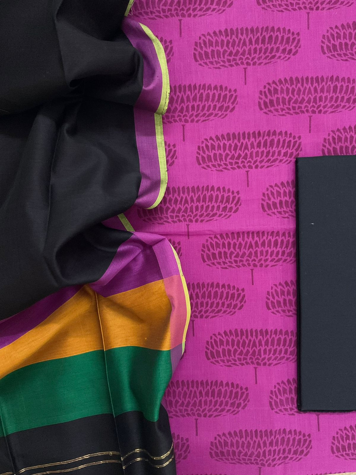 Pure Cotton Printed Suit - Purplish Pink