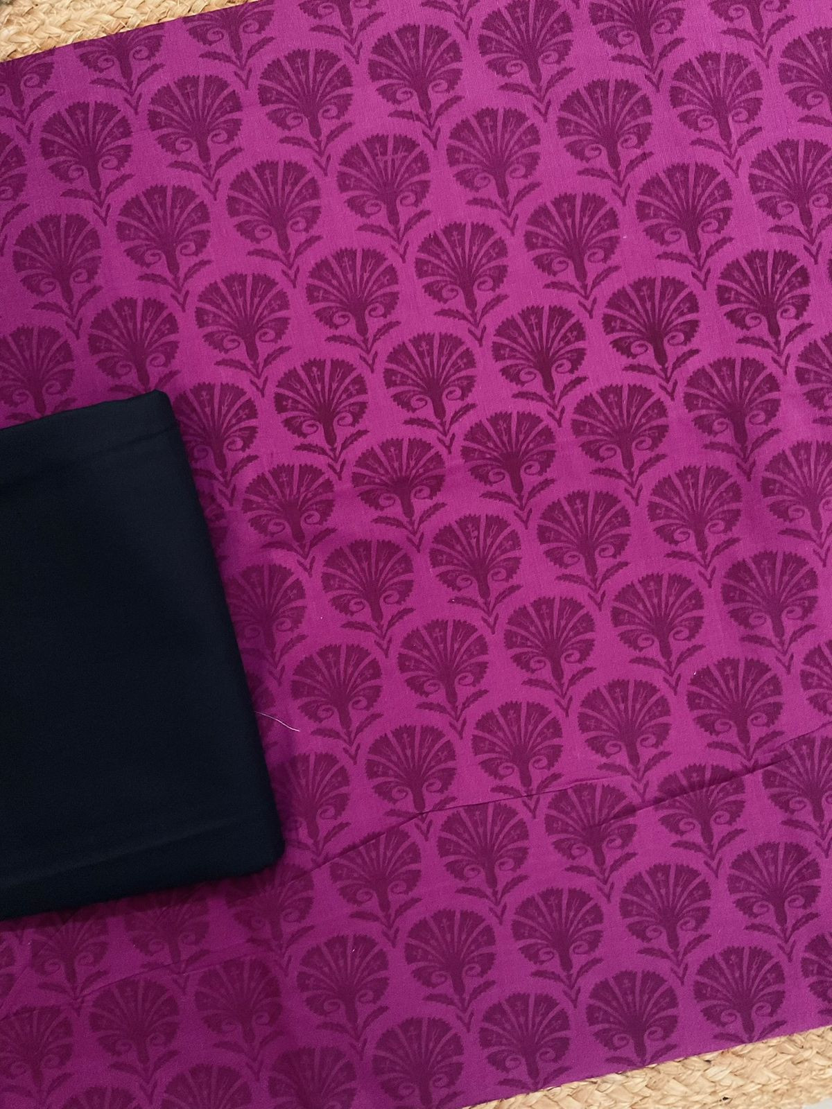 Pure Cotton Printed Suit - Purplish Pink