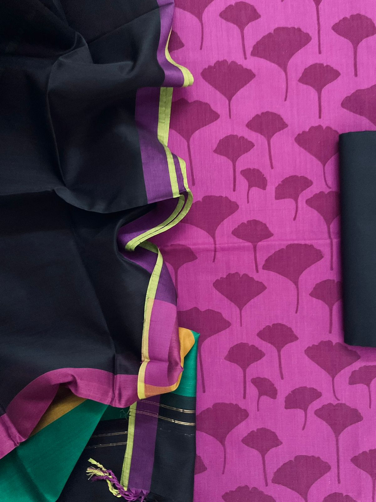 Pure Cotton Printed Suit - Purplish Pink