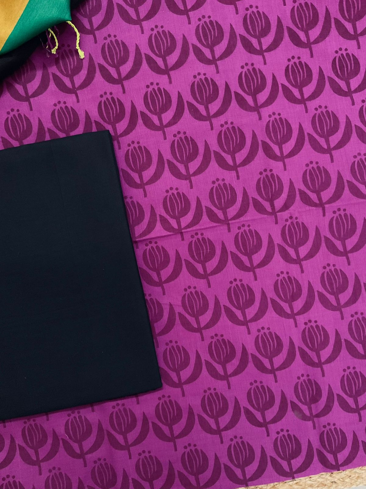 Pure Cotton Printed Suit - Purplish Pink