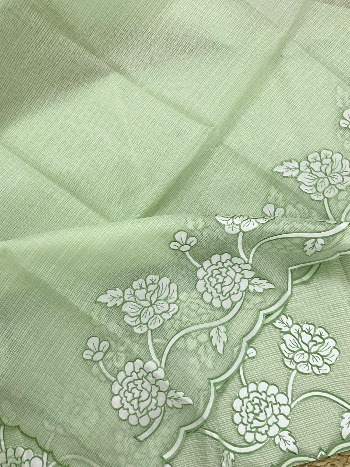 Soft Kota Organza Embroidered Suit - Green