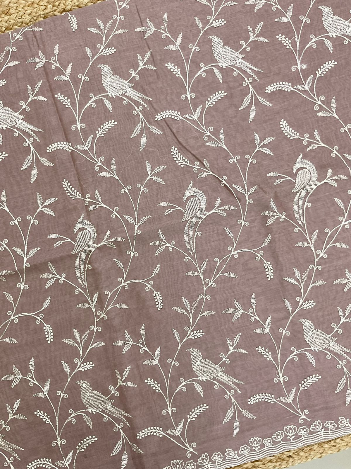 Soft Chanderi Embroidered Suit - Brown
