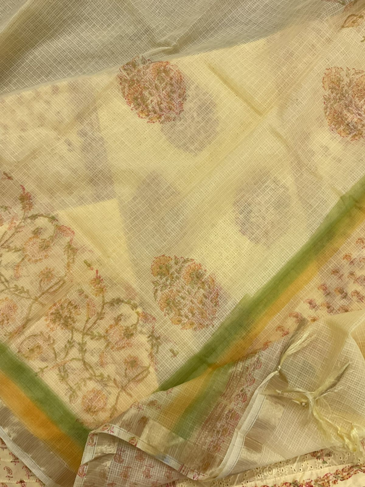 Pure Cotton Printed Embroidered Suit - Yellow