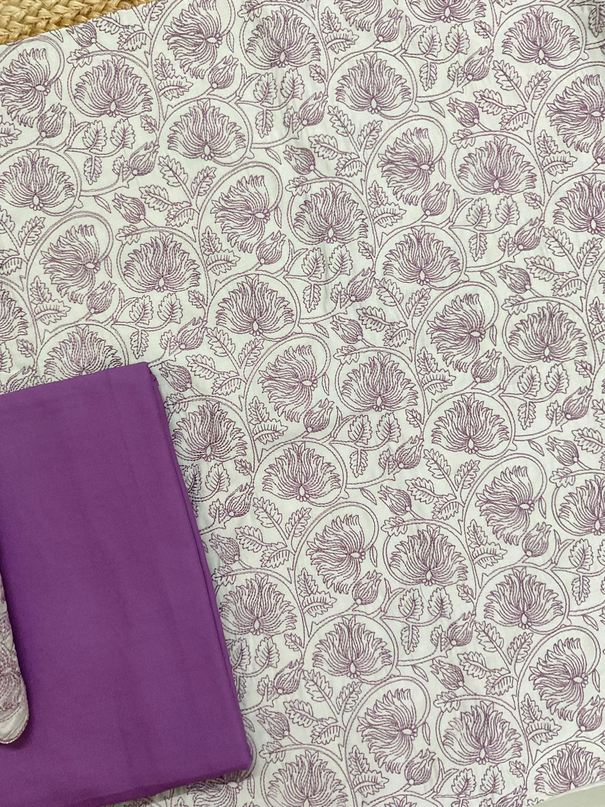 Soft Silk Embroidered Suit - Grey